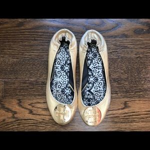 Tory Burch Gold Flats